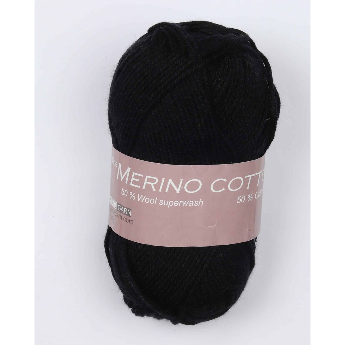 Merino cotton fra Hjertegarn i mange farver - 0500 sort - 50% Bomuld, 50% Uld