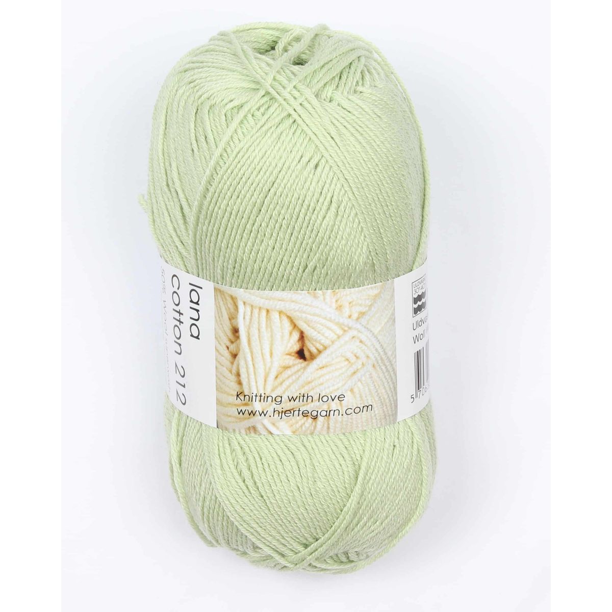 Lana Cotton 212 fra Hjertegarn i mange farver - 7093 lysegrøn - 50% Bomuld, 50% Merinould