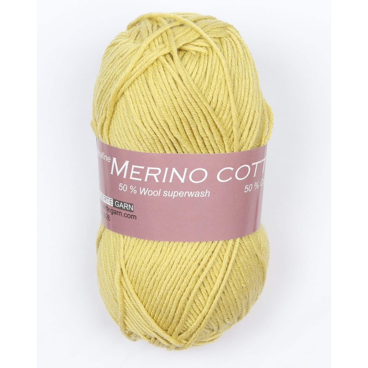 Merino cotton fra Hjertegarn i mange farver - 0636 Lys oliven - 50% Bomuld, 50% Uld