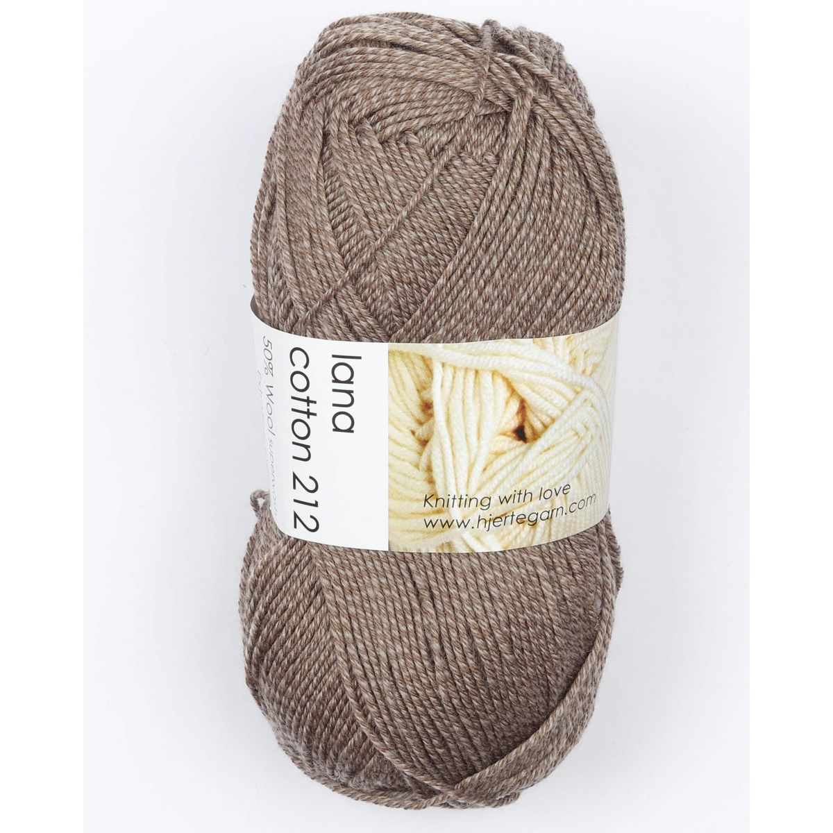 Lana Cotton 212 fra Hjertegarn i mange farver - 0809 brun - 50% Bomuld, 50% Merinould