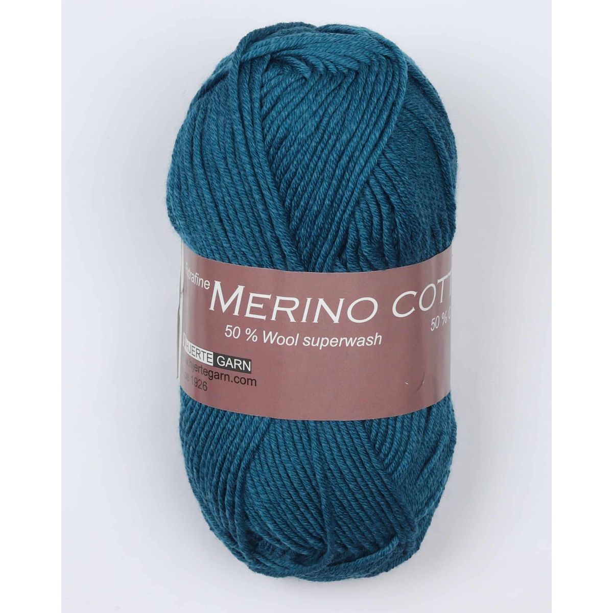 Merino cotton fra Hjertegarn i mange farver - 1107 petroleumsblå - 50% Bomuld, 50% Uld