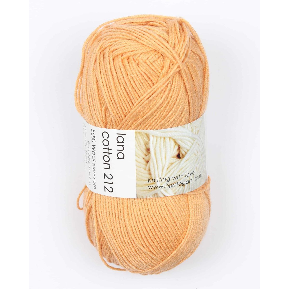 Lana Cotton 212 fra Hjertegarn i mange farver - 1231 sart orange - 50% Bomuld, 50% Merinould