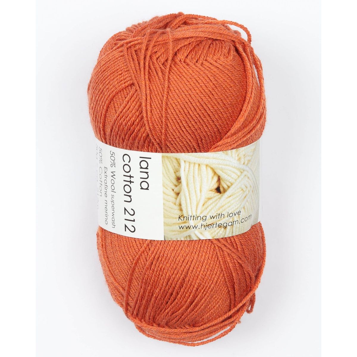 Lana Cotton 212 fra Hjertegarn i mange farver - 1343 terracotta - 50% Bomuld, 50% Merinould