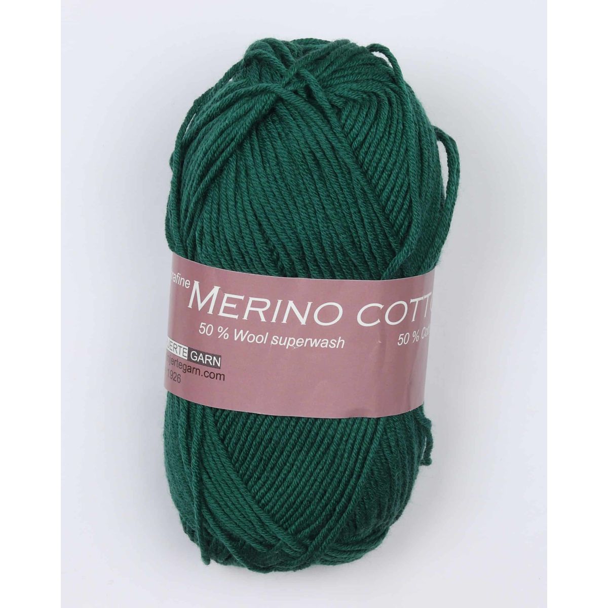 Merino cotton fra Hjertegarn i mange farver - 1420 juletræsgrøn - 50% Bomuld, 50% Uld