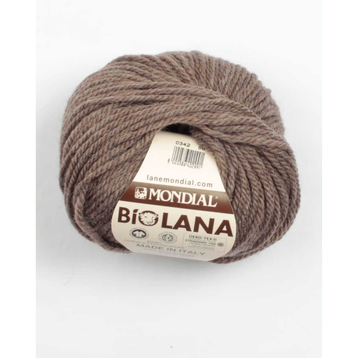 Bio Lana fra Mondial i mange farver - Gots certificeret - 0342 Brun - 100% Uld