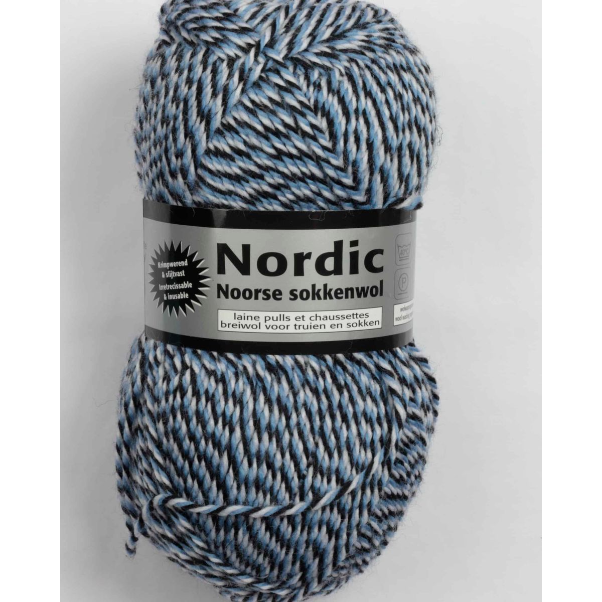 Nordic fra Lammy Yarns (Ragsokke uld blå) - 20% Uld, 40% Akryl, 40% Polyamid