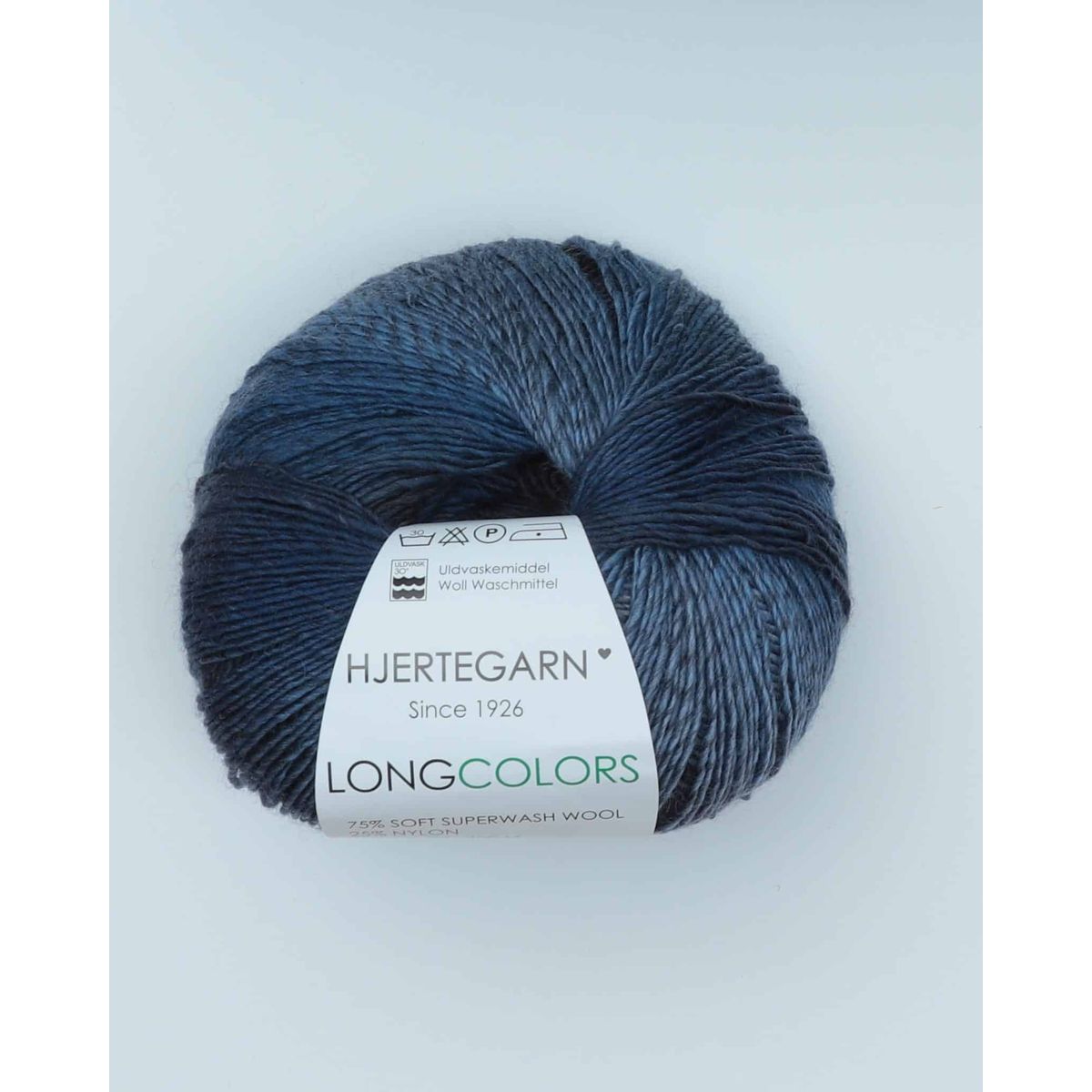 Longcolors fra Hjertegarn - fv. 02 - 25% Nylon, 75% Superwash uld