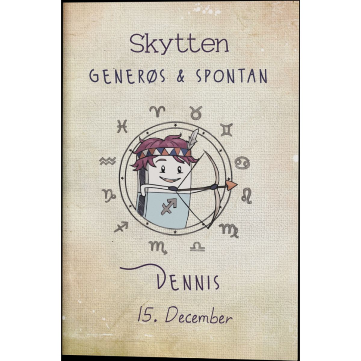 Stjernetegn Skytten Gave A5 Notesbog