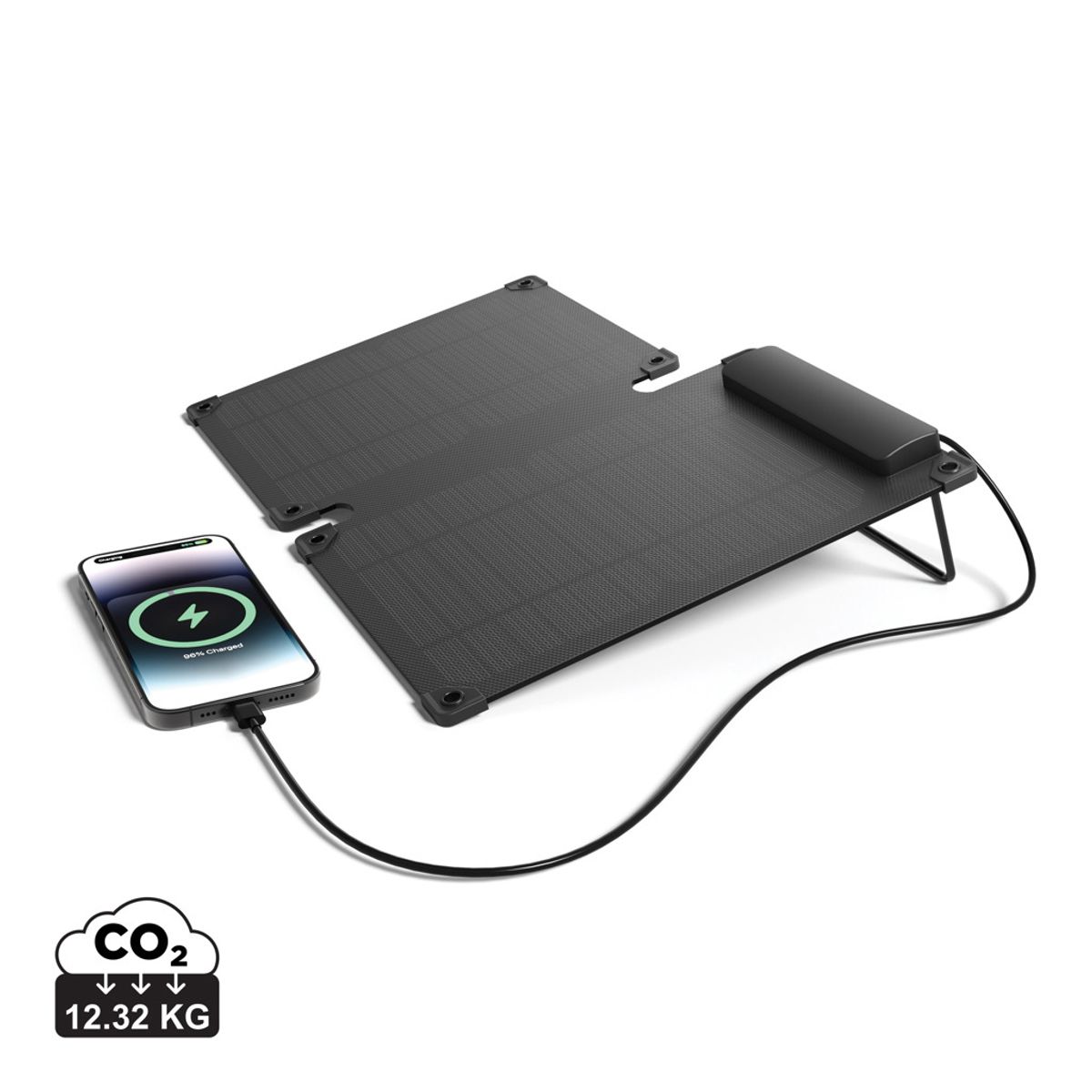 Solarpulse Bærbart 10W Solpanel i Rplastic, Sort