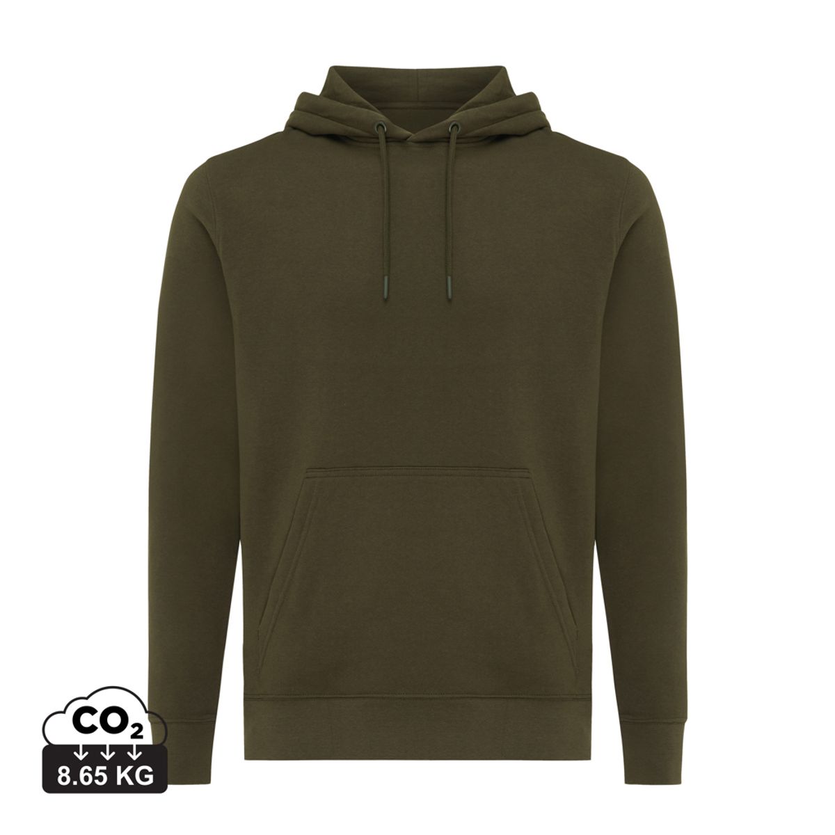 Iqoniq Rila Letvægts Hoodie i Genanvendt Bomuld, Khaki