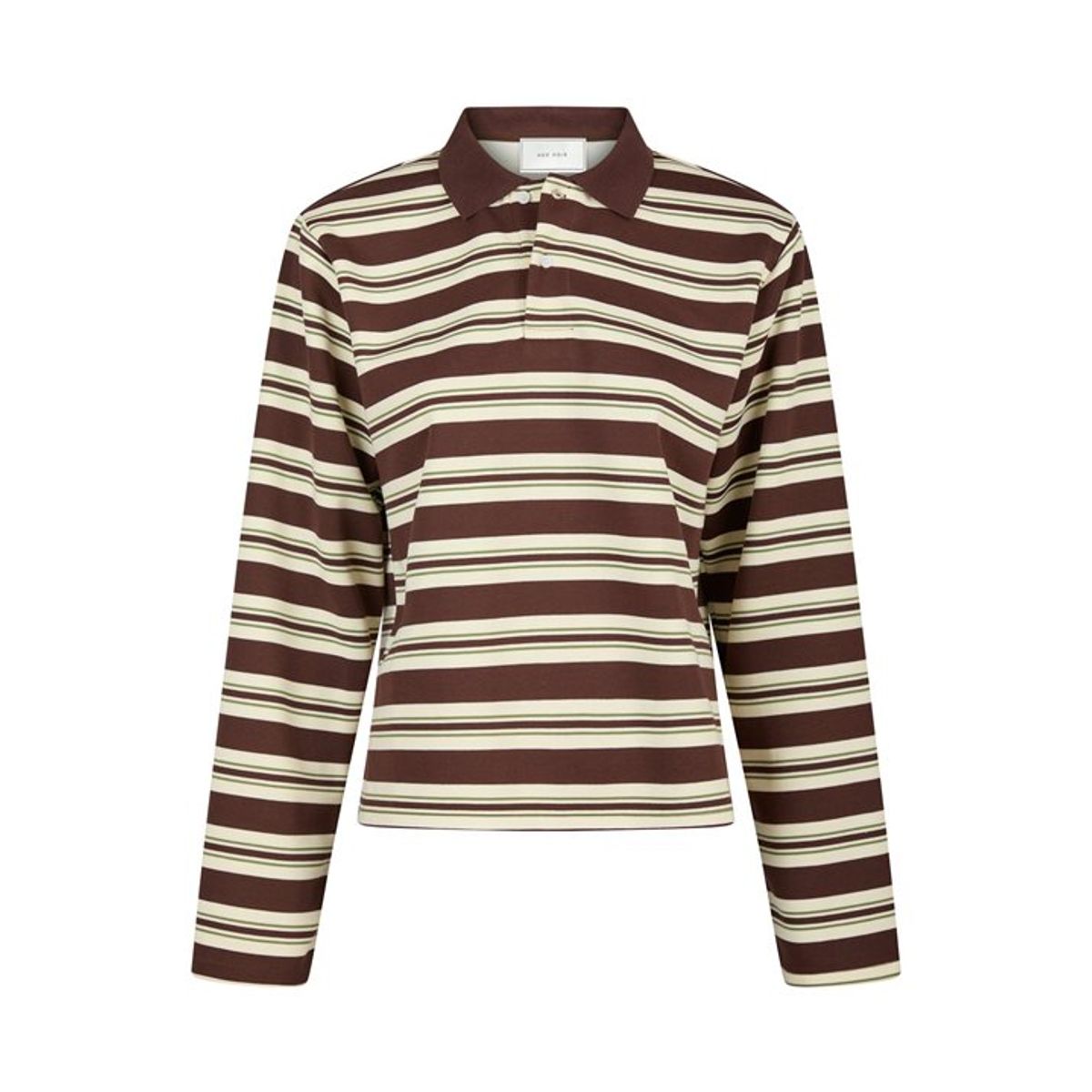 Neo Noir - Mala Stripe Polo Blouse - Brown