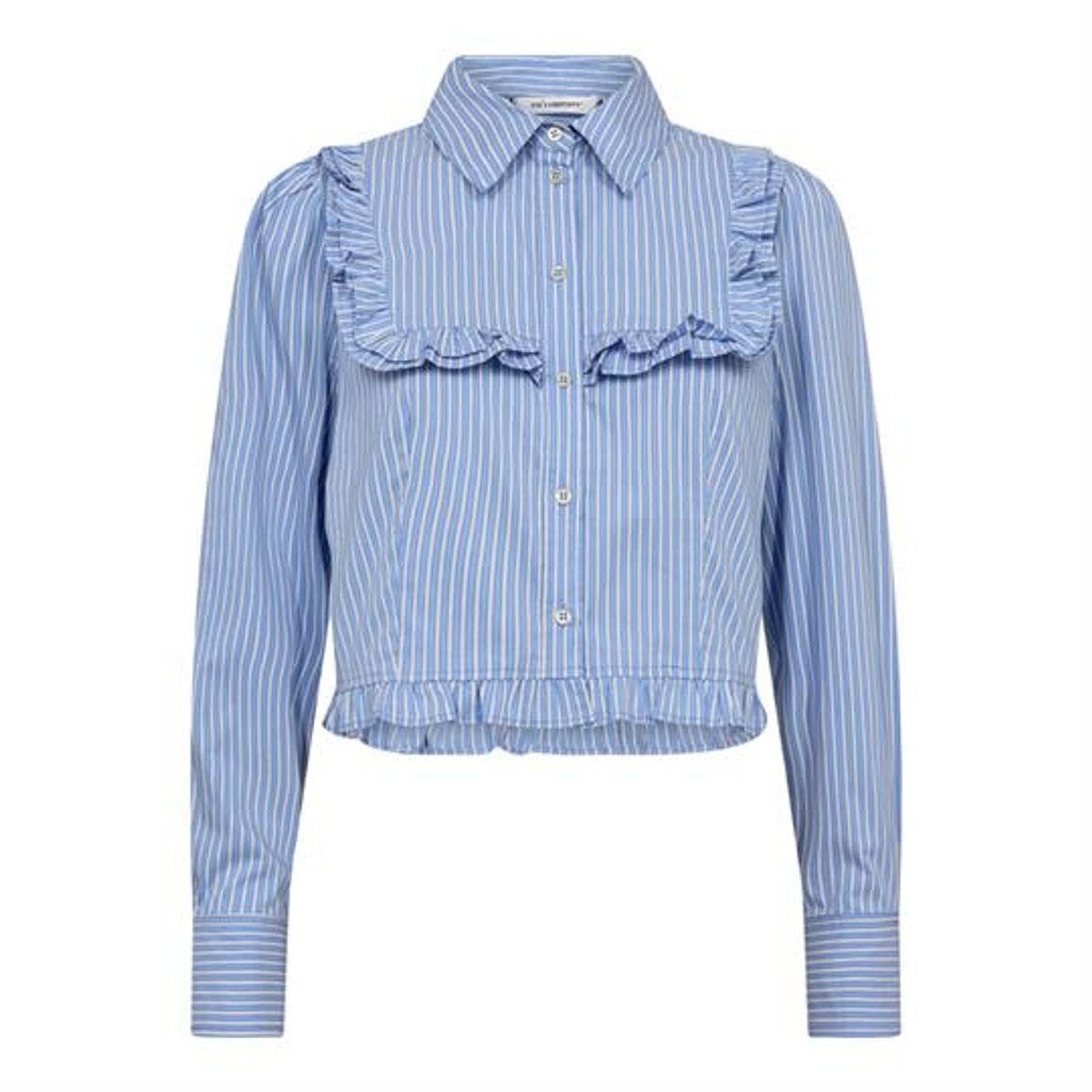 Co' Couture - Addie Stripe Frill Shirt - Pale Blue