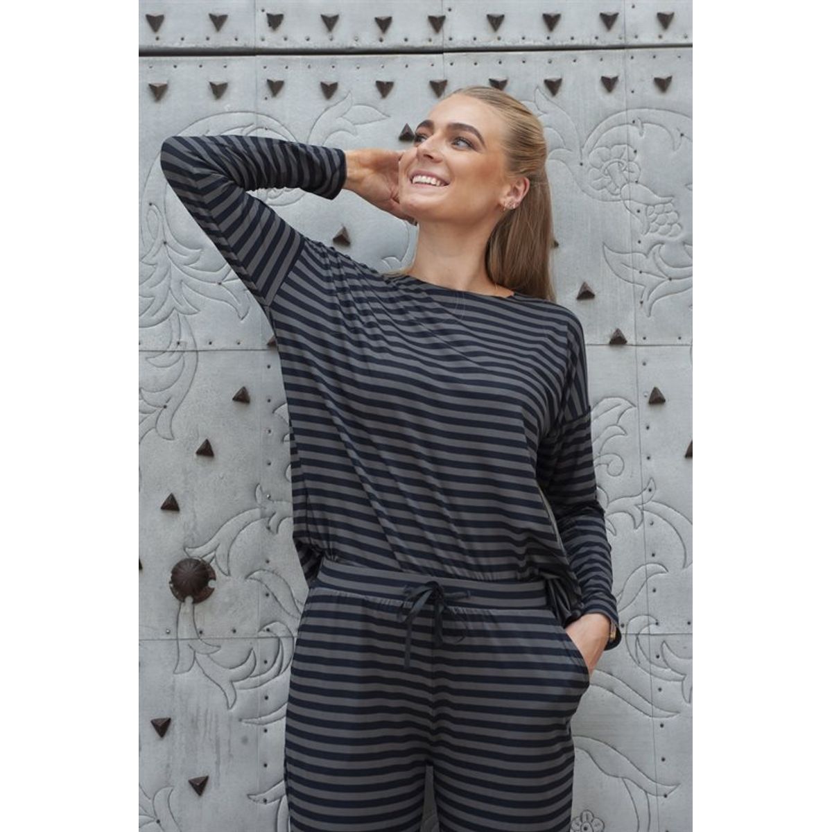 Liberté - Alma Ls-Top - Dark Grey Black Stripe