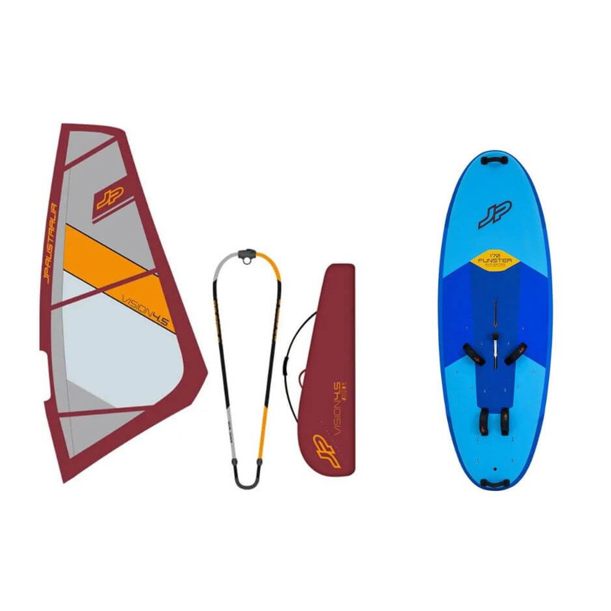 JP Australia Funster Sport board 165L + Vision rig 4.5 - Komplet Junior Windsurf Pakketilbud