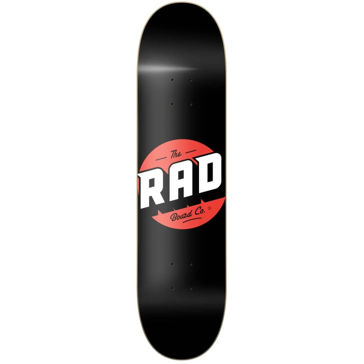 RAD Solid Logo Skateboard Deck - Sort/Rød