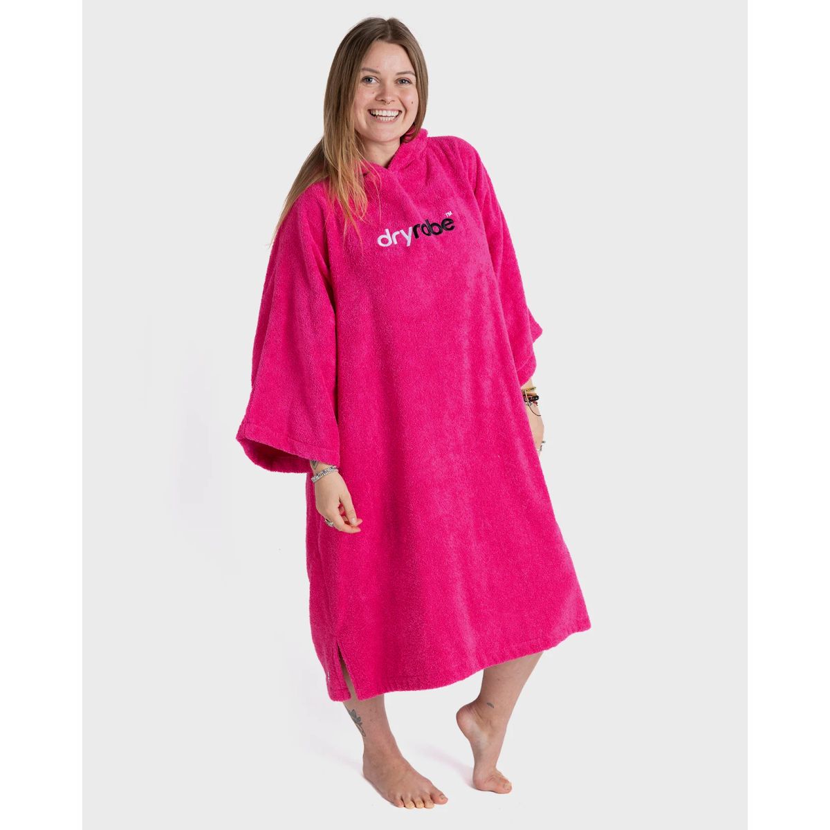 dryrobe ® Badeponcho i økologisk bomuld - Lyserød