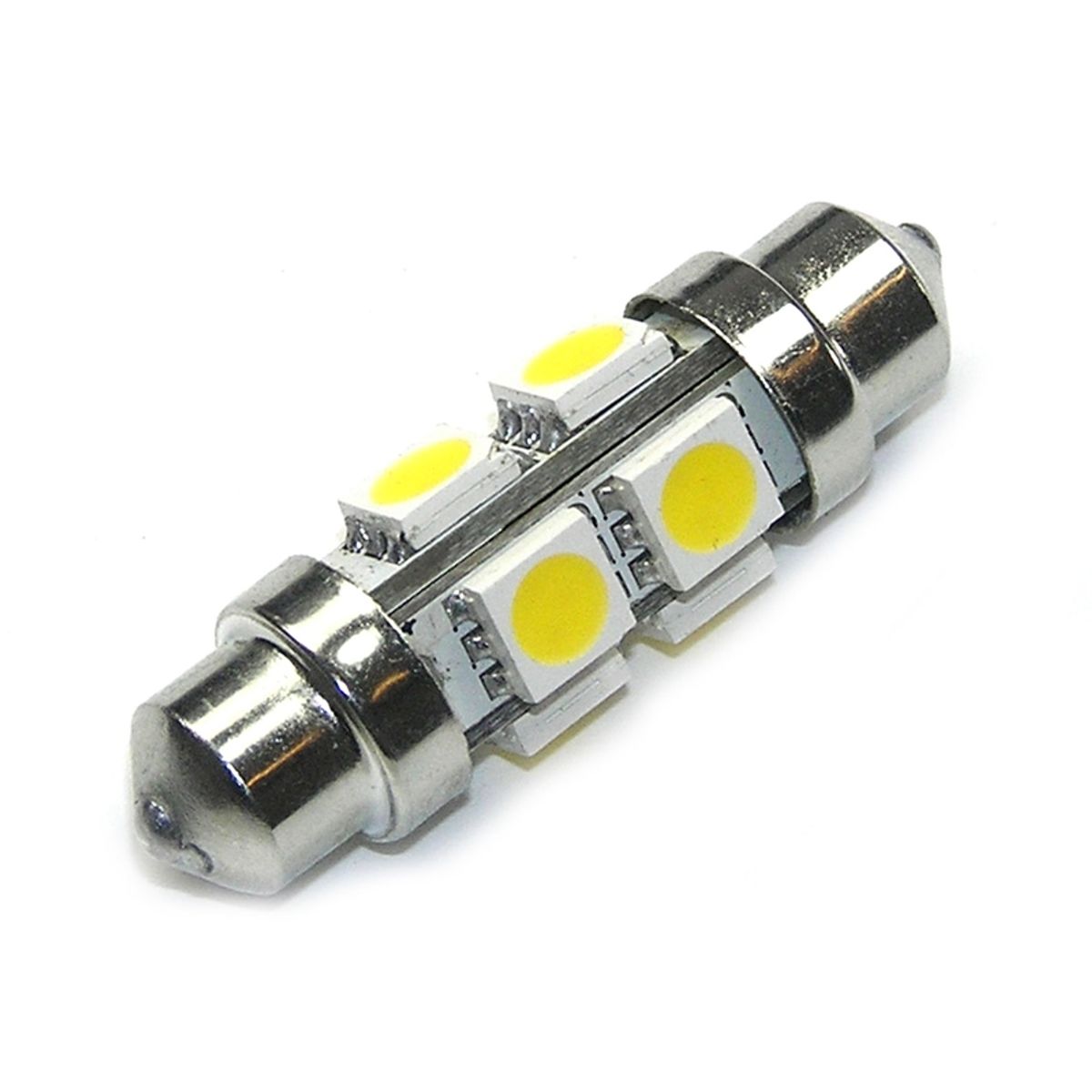 Pinolpære 12~18Vdc 38mm 8 x SMD - Varm hvid - 1 stk.