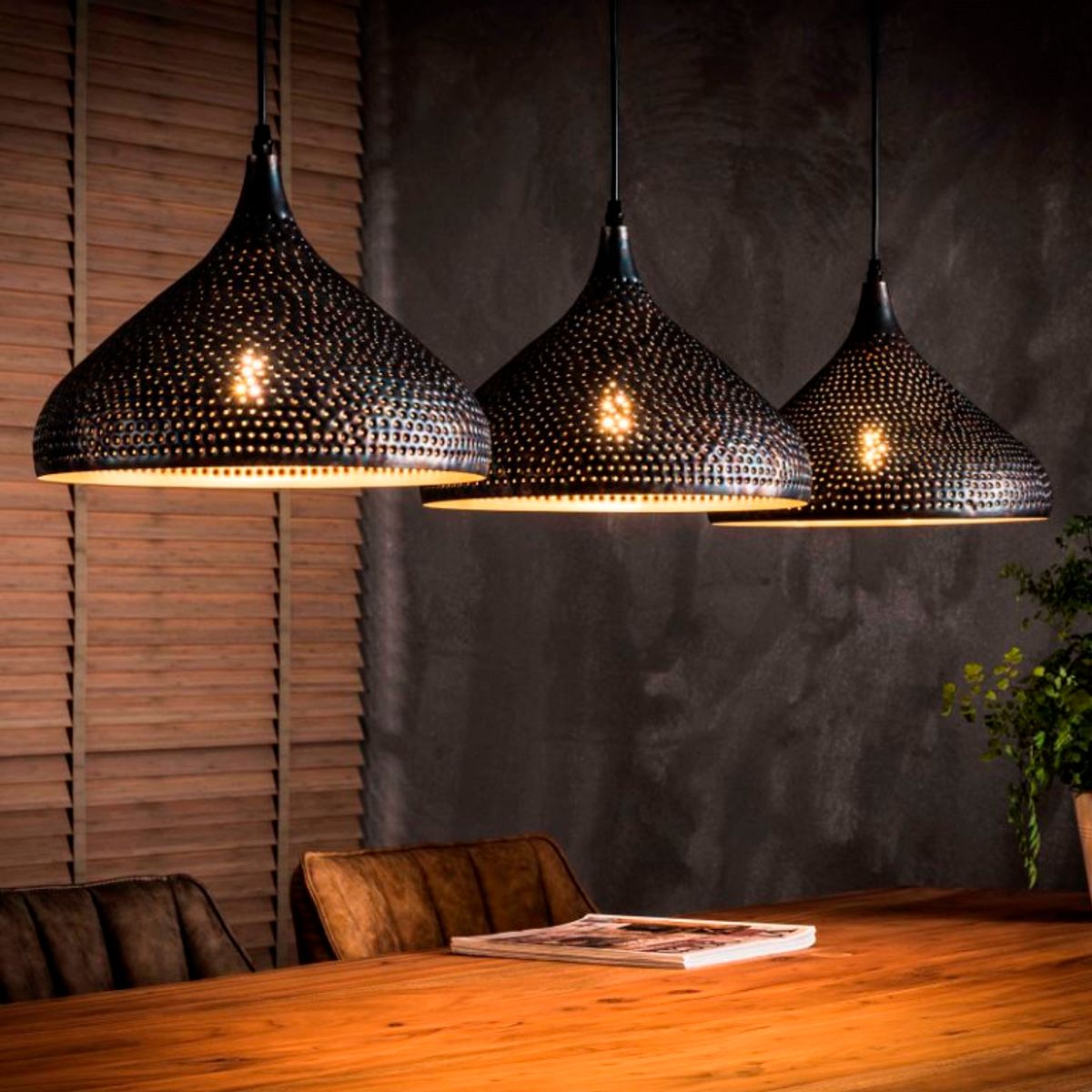 Perfora - Loftlampe i sort-brun metal