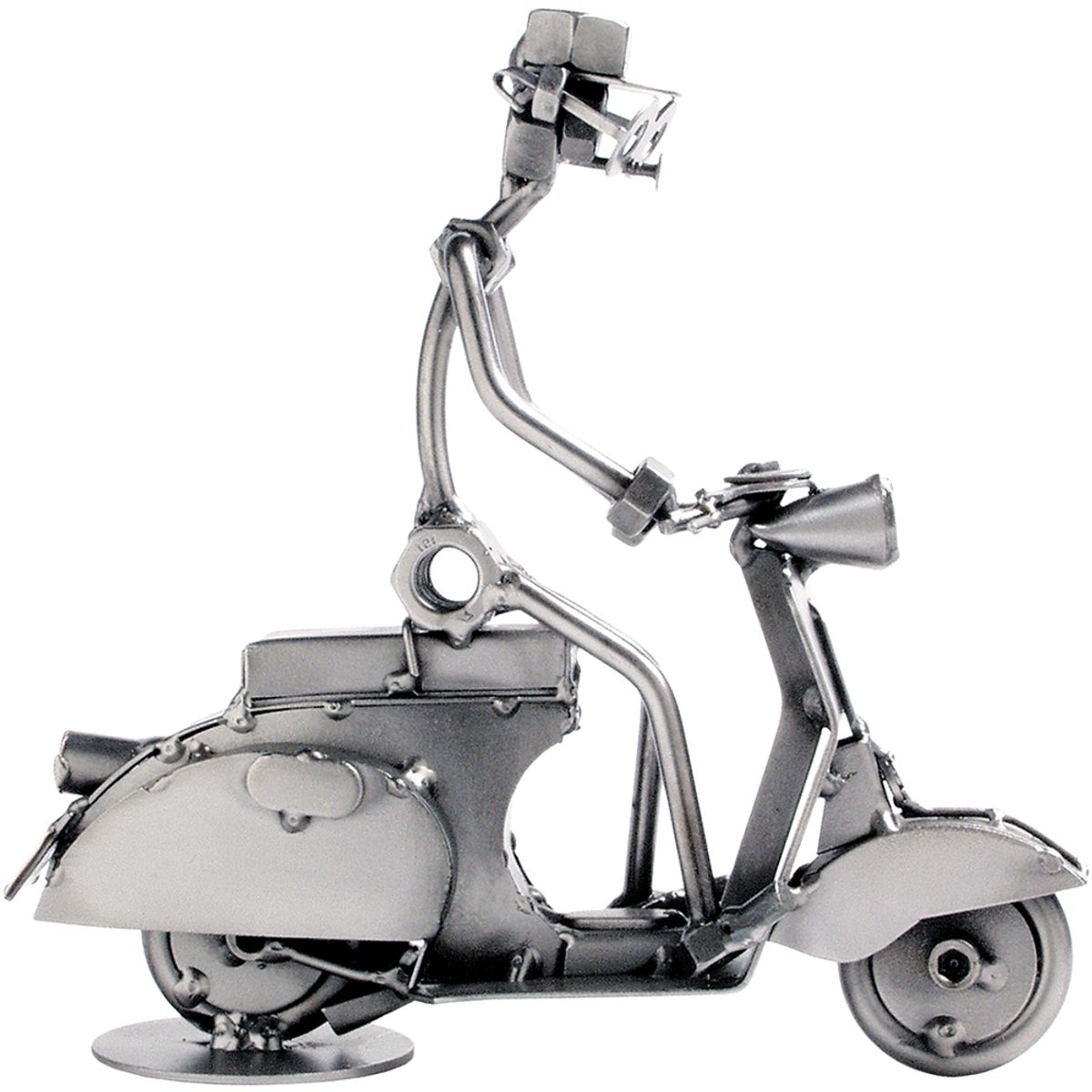 Metalfigur - Scooter - Mand på Scooter