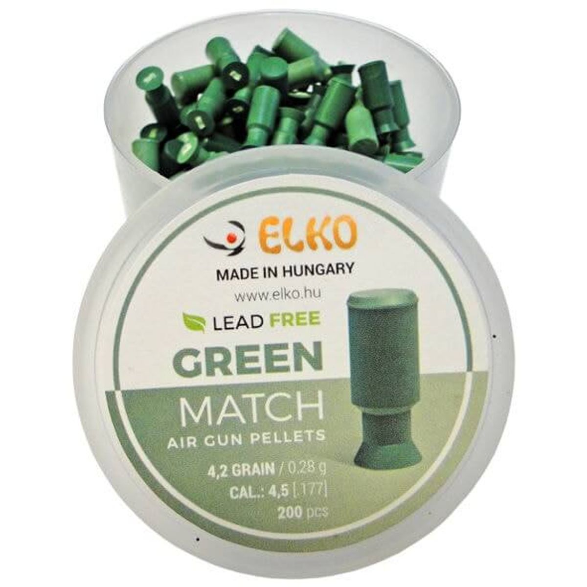 Elko Green Match Blyfri Hagl, 200 stk, 4,5 mm (.177)