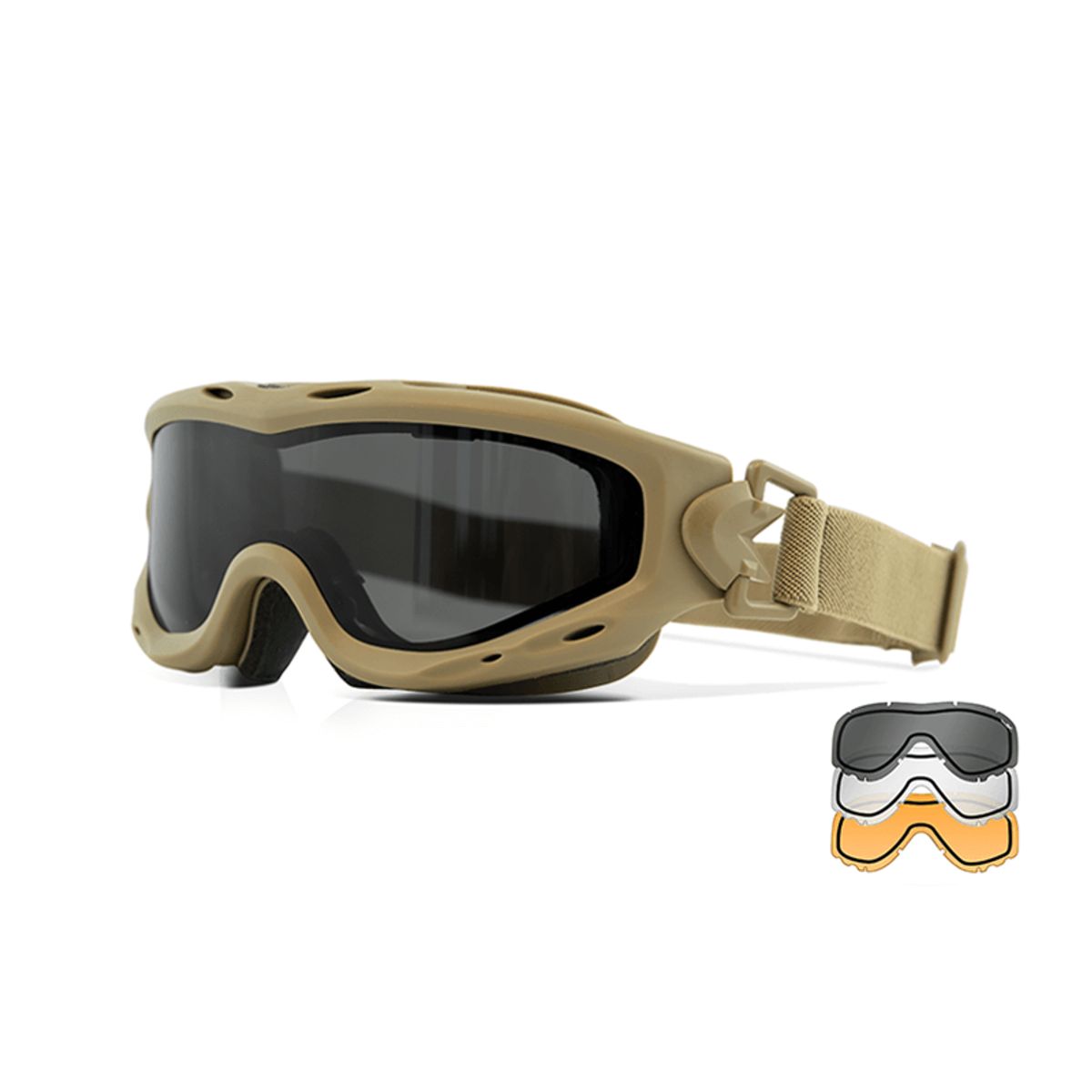 Wiley X Spear Dual Lens Tan, 3 Linser