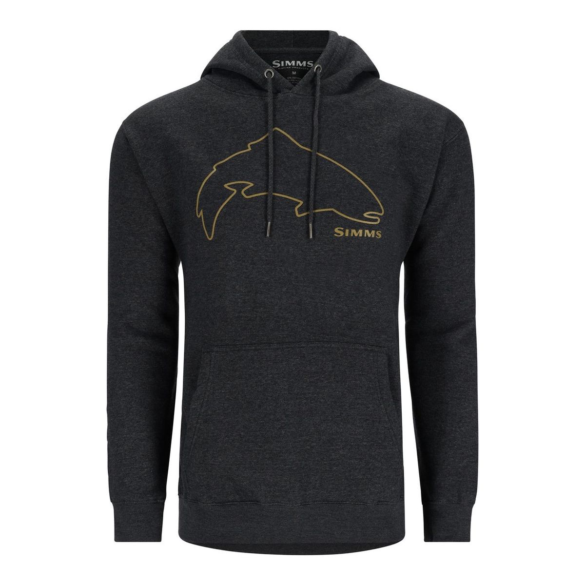 Simms Trout Outline Hoody Charcoal Heather Xlarge