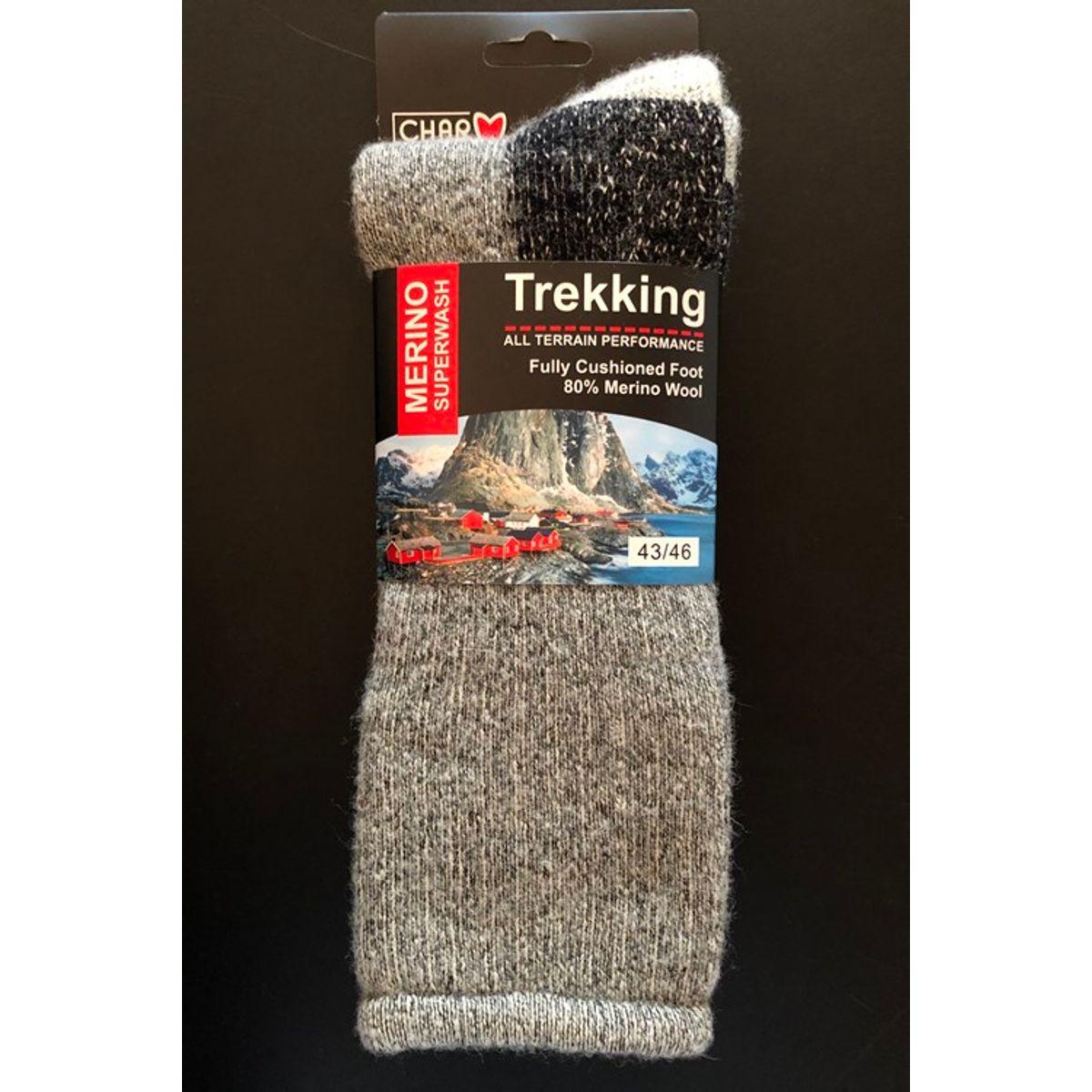 Charm Rag Merino Trekking Sokker Sort 35-38