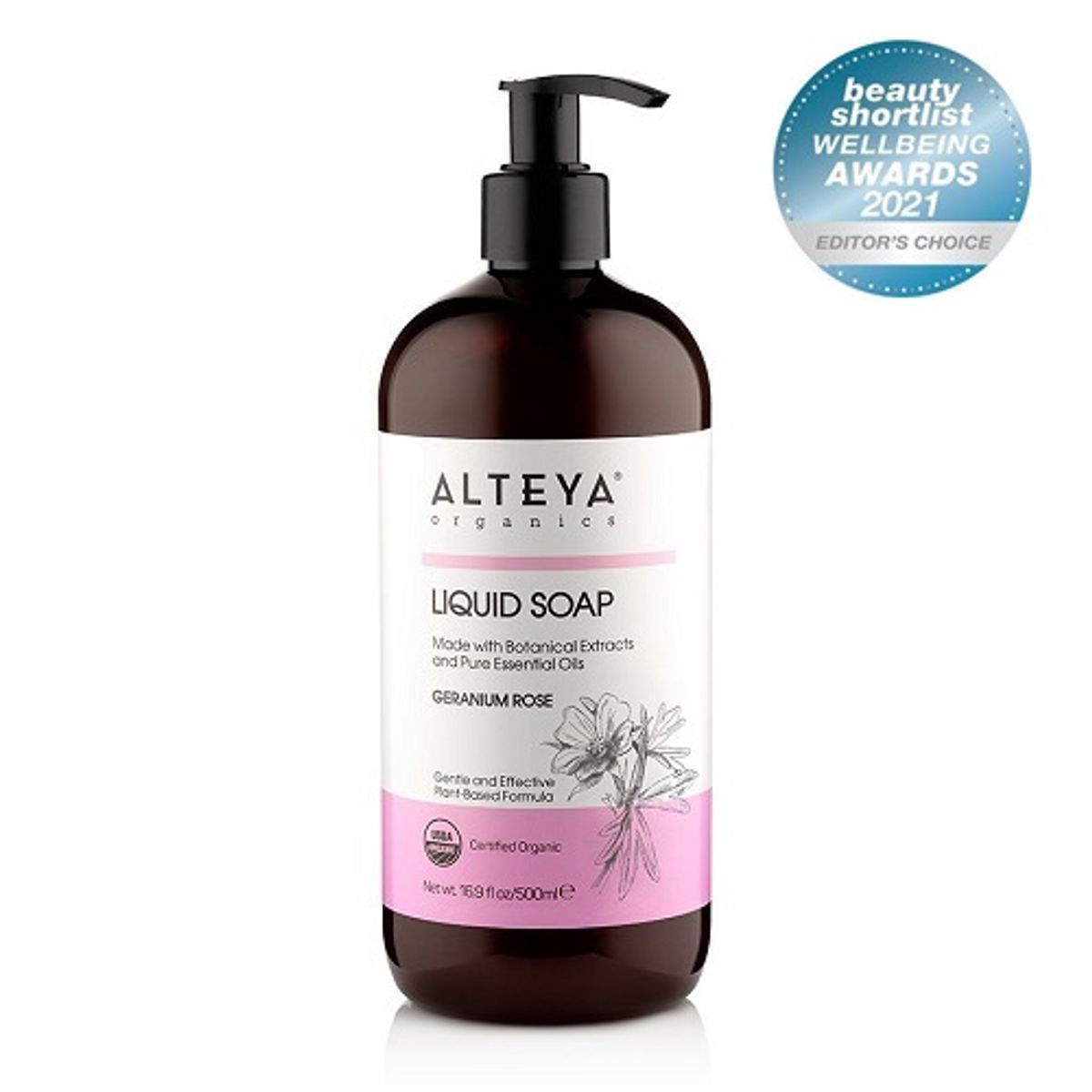 Alteya Organics - Økologisk Flydende Sæbe - Geranium & Rose 500ml