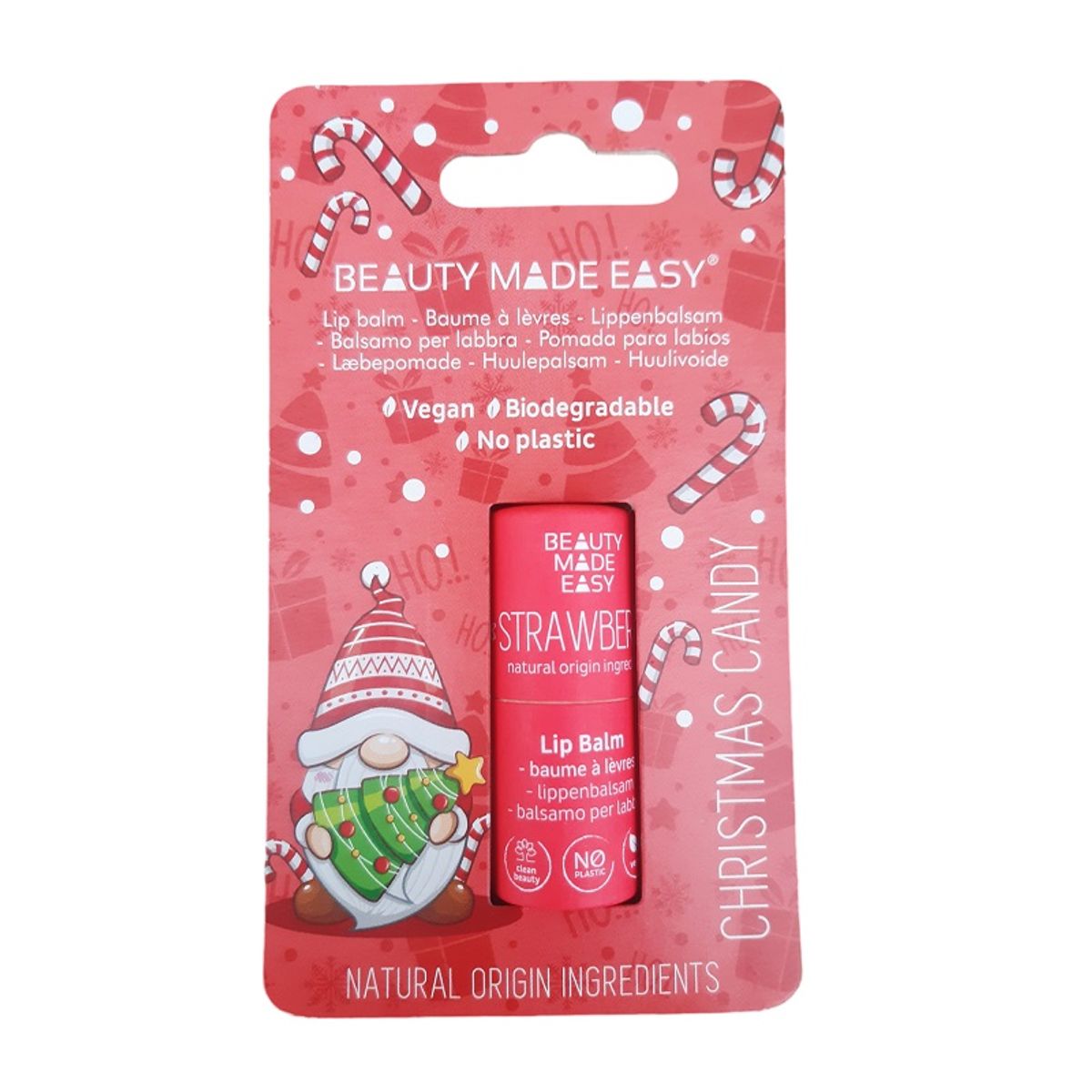 Beauty Made Easy® - Christmas Candy Lip Balm - Strawberry