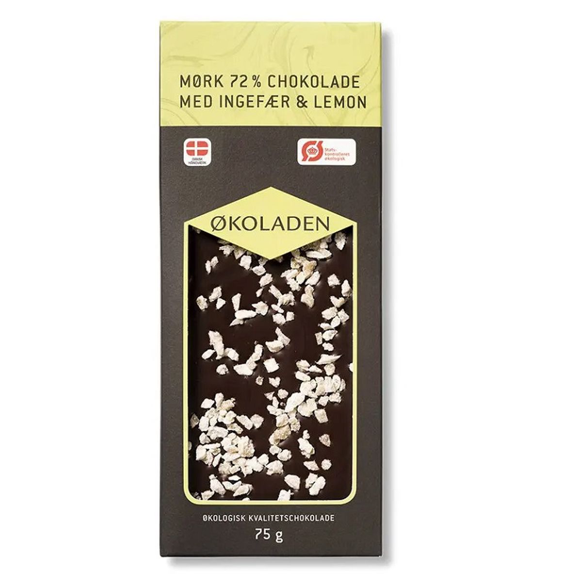 ØKOLADEN - Økologisk Mørk 72% Chokolade - Ingefær & Lemon