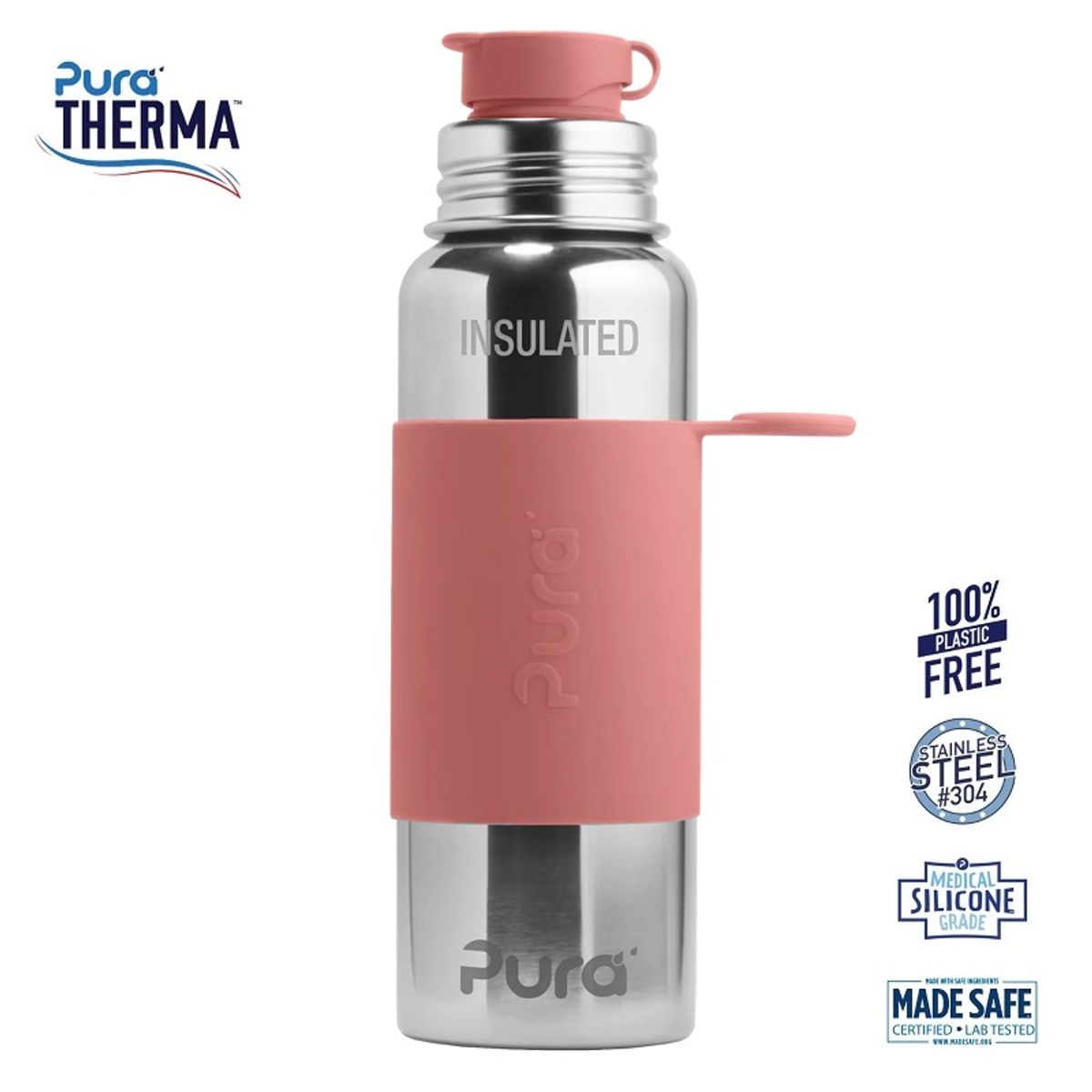 Pura® - Therma Sportsflaske Big Mouth® Rosa 650ml