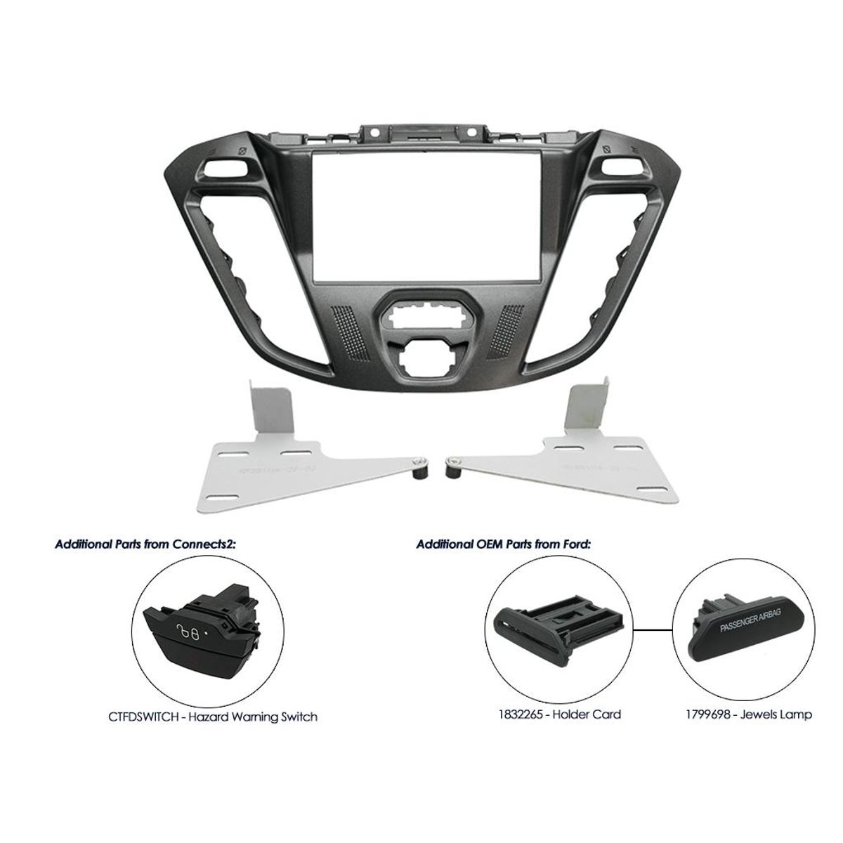 CT23FD39 2-DIN Ramme til Ford Transit Custom 2012-