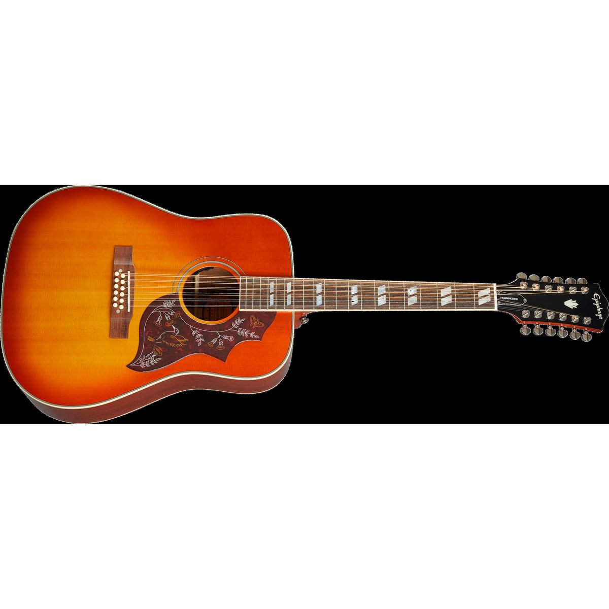 Epiphone Hummingbird 12-strengs Western Guitar (Aged Cherry Sun)