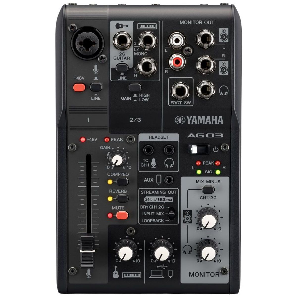 Yamaha AG03 MkII Live Streaming Mixer (Sort)