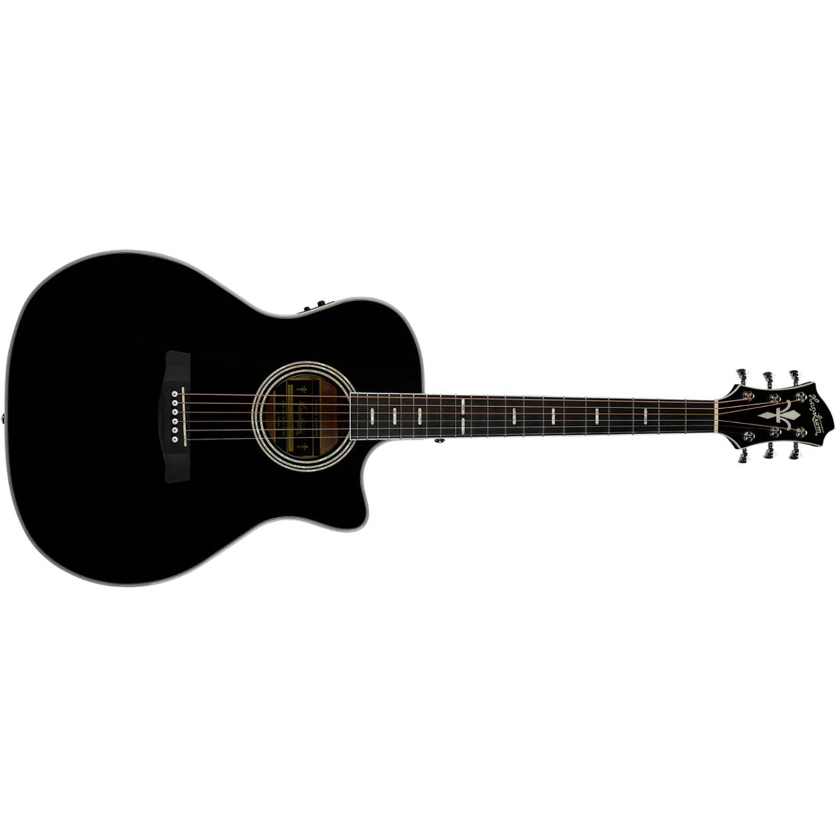 Hagstrom Siljan II Grand Auditorium Western Guitar (Sort)