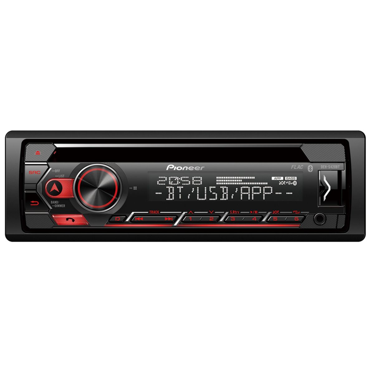 Pioneer DEH-S420BT 1-DIN Bilstereo m. CD, Bluetooth og USB