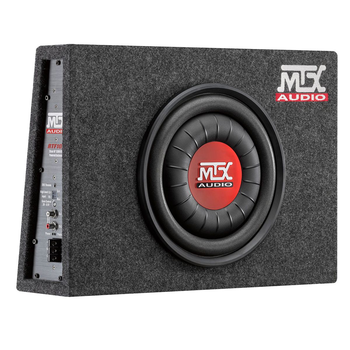 MTX RTF10P Pladsbesparende Aktiv Subwoofer m. Indbygget D-klasse Forstærker