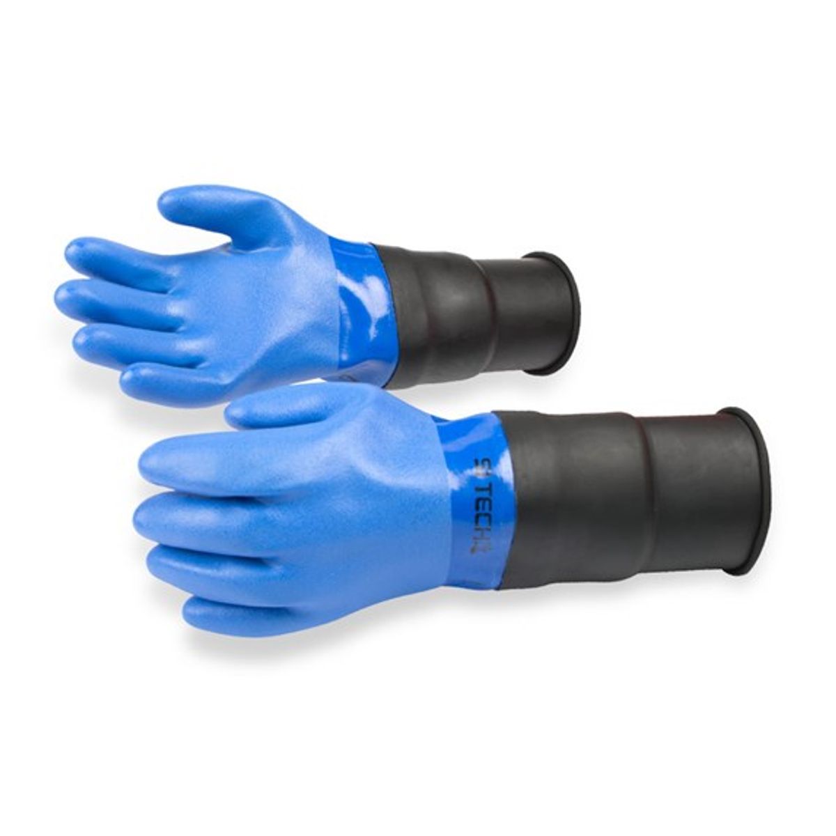 Blue PVC Glove - Extended cuff Large