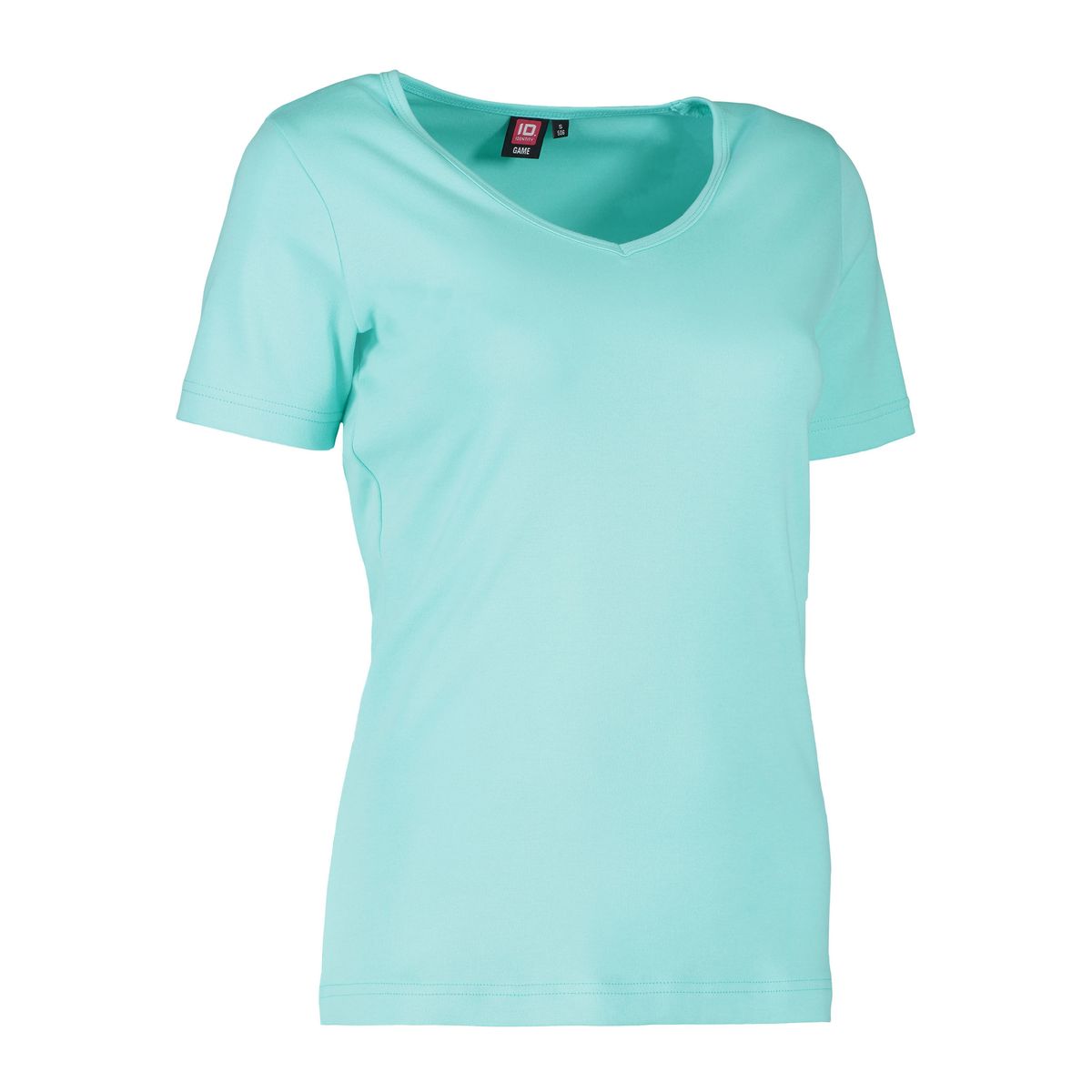 Dame t-shirt i mint med v-hals - 3XL