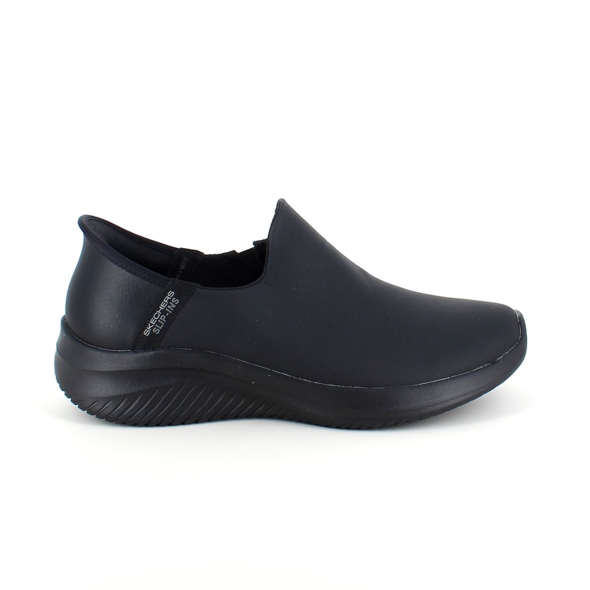 Sort skind slip on sko fra Skechers - 37