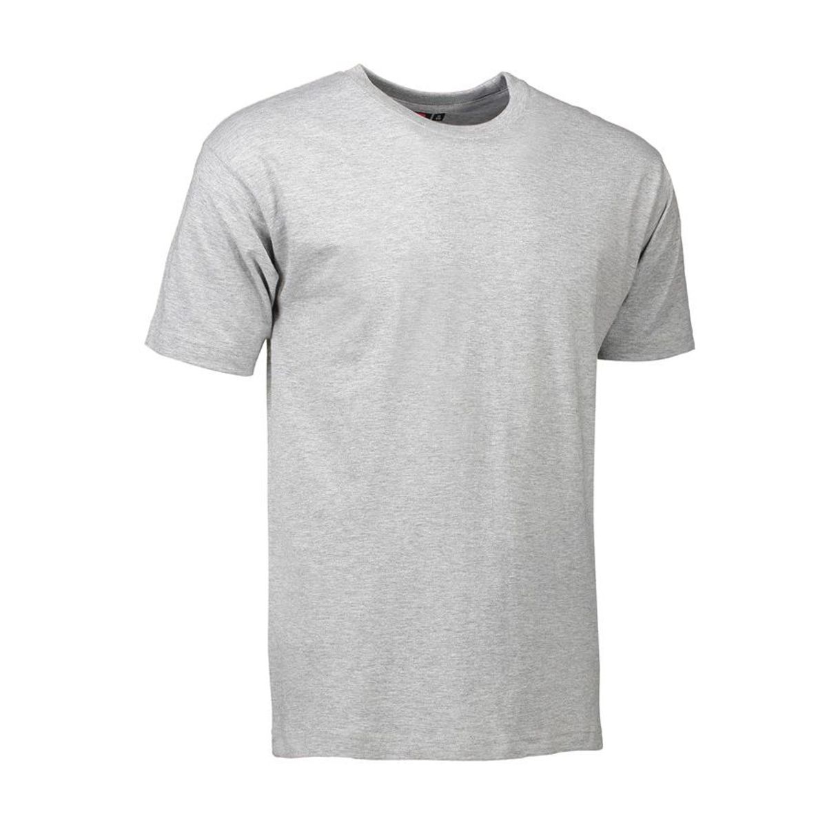 Nybo Grå Melange Herre Basic T-Shirt, Klassisk, Fire-Lags Ribkant - XL