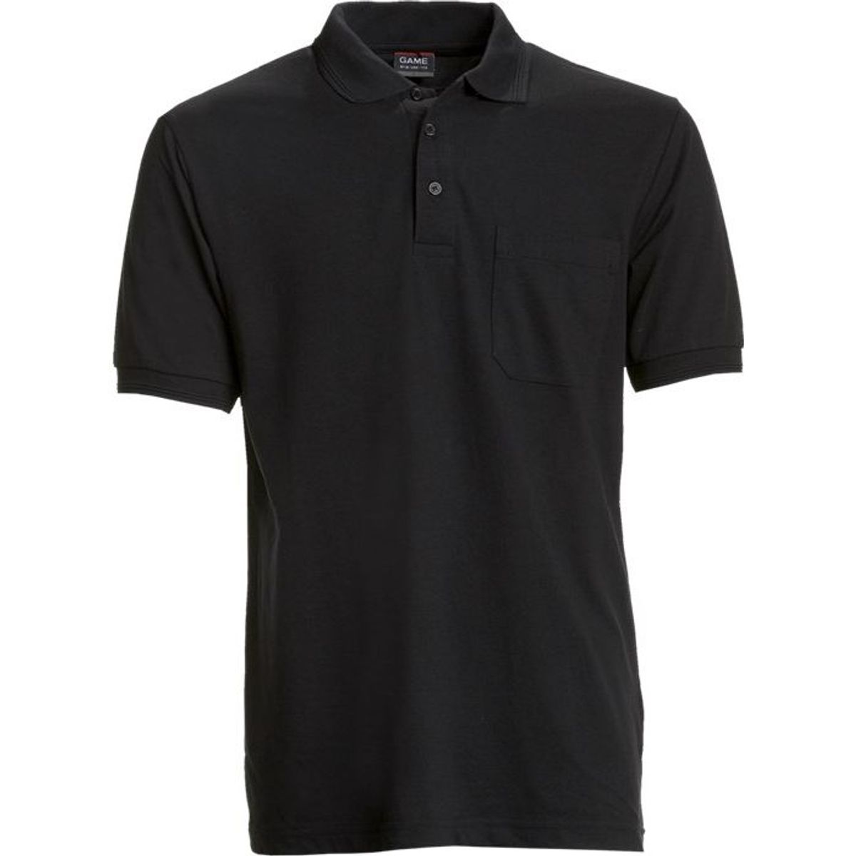 Nybo Sort Herre Basic Polo T-shirt, Slidstærk, Brystlomme - S